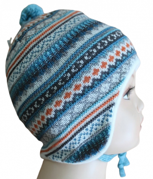 Baby Binde Strickmütze  purepure mit Seide Größe 43-49