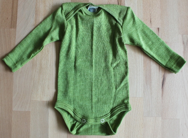 Body Merinowolle/Seide Größe 50-104, 1/1Arm uni grün Body Merinowolle/Seide Größe 50-104, 1/1Arm uni grün