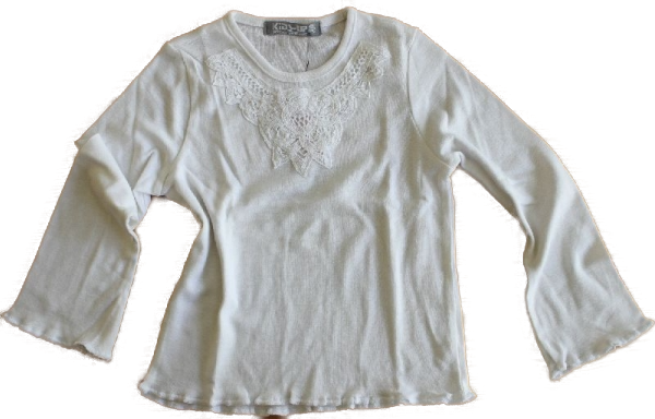 Longsleeve T-Shirt weiß Spitzen Baumwolle