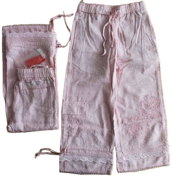 Leinen Hose mit Perlenstickerei Leinen Hose mit Perlenstickerei