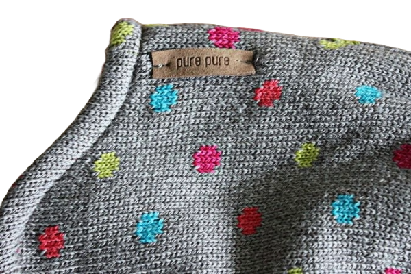 Baby Binde Strickmütze purepure BW/Wolle/Seide Farbe grau Größe 43-49