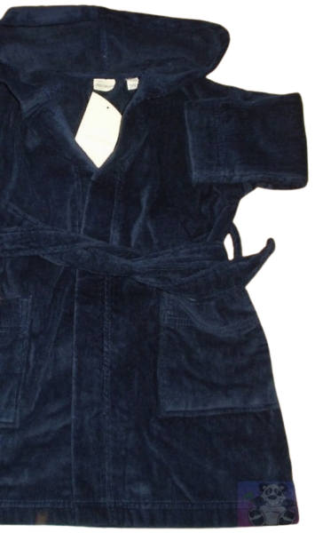 Bademantel, Velour, Marine,  Größe 92