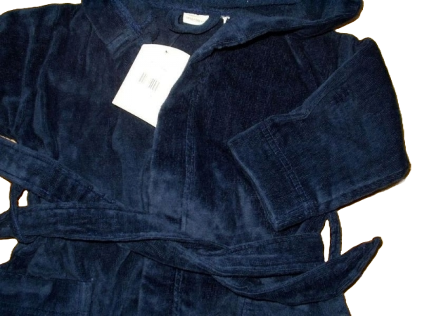 Bademantel, Velour, Marine,  Größe 92