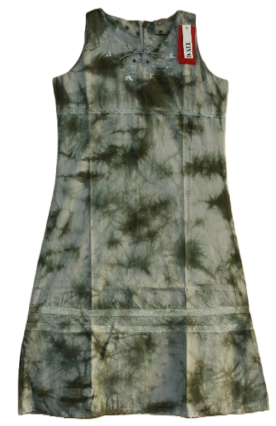 Sommerkleid  Batik Oliv 100% cotton