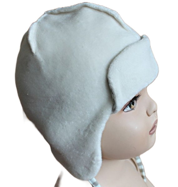 Pure Pure baby hat soft cotton fleece striped jersey lining