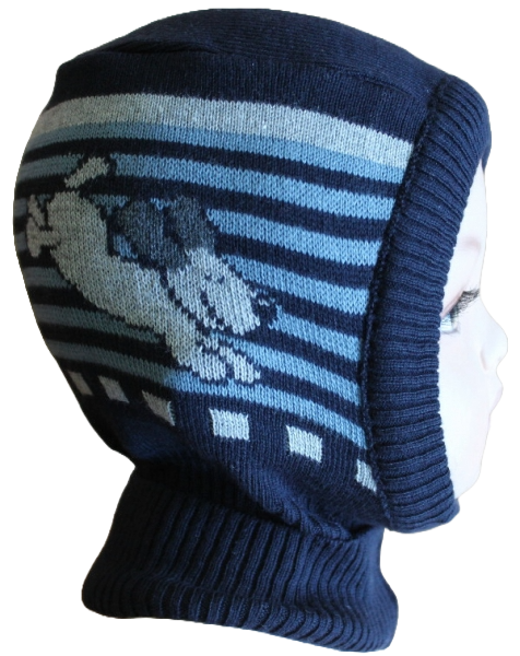 Schlupfmütze Strick mit Motiv Baumwolle
