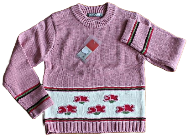 Pullover rosa/weiss cotton