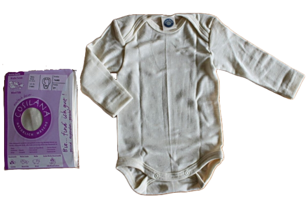 Body Merinowolle/Seide Größe 50-104, 1/1Arm natur Body Merinowolle/Seide Größe 50-104, 1/1Arm natur