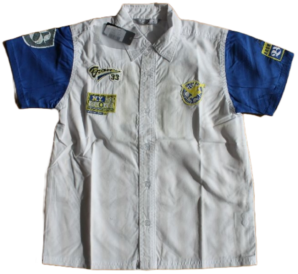 Hemd bronx  Kurzarm  Weiß/Blau Größe 110-128