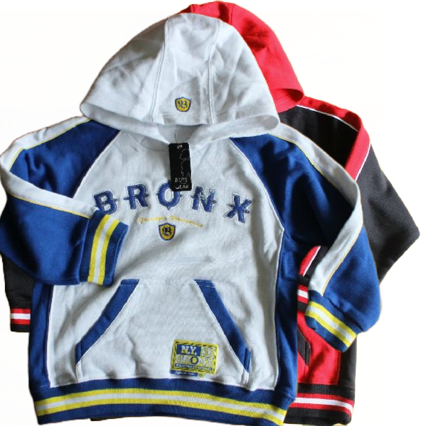 Sweatshirt hooded  blau/weiß  oder rot/schwarz 100% Baumwolle Größe 104-128