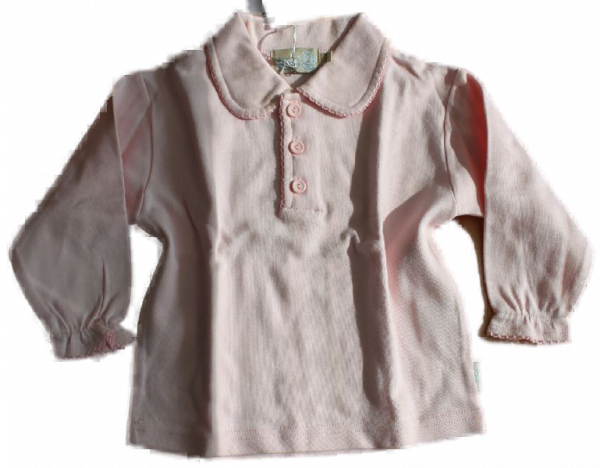 longsleeve Shirt Polobluse rosa cotton