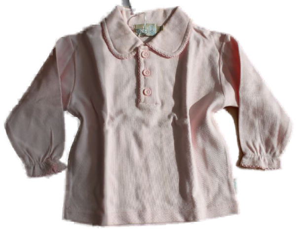 longsleeve Shirt Polobluse rosa cotton