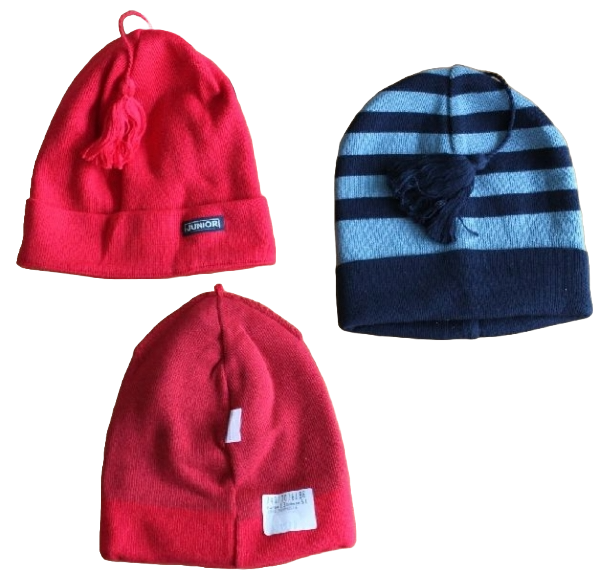 Beanie Topfmütze Baumwolle gedoppelt mit Quaste  Rot oder Marine
