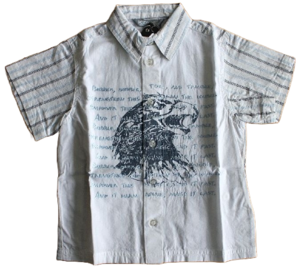 Hemd eagle bestickt  Kurzarm  Weiß/Blau Größe 92-128