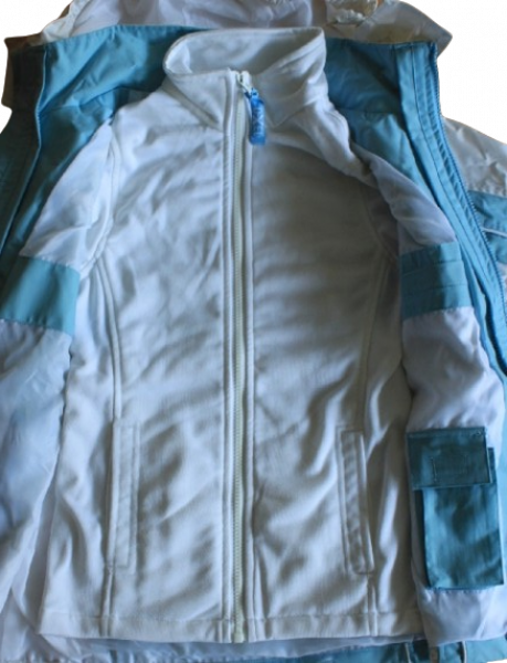 Funktionsjacke Nylon 3 in 1 Hellblau/weiß 140-164