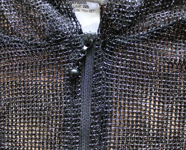 fishnet Kapuzenjacke  schwarz/silber mit Lurex Gr. 140-164