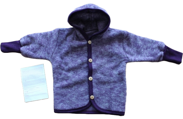 Jäckchen mit Kapuze Wollfleece kbT, Fb. lila melange Jäckchen mit Kapuze Wollfleece kbT, Fb. lila melange