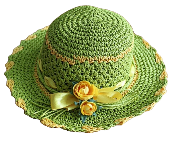 Sommerhut mit Blumenschmuck Größe 55
