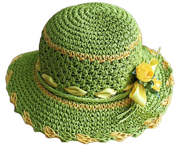 Sommerhut mit Blumenschmuck Größe 55