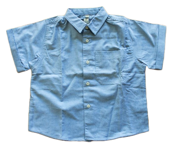 Hemd  Kurzarm  100% cotton uni Bleu Größe 92-122