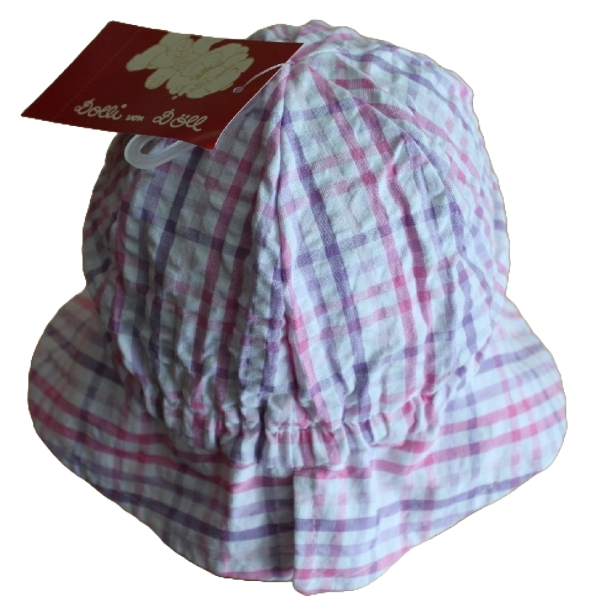 Sommerhut kariert lilarosa cotton Größe 45/47