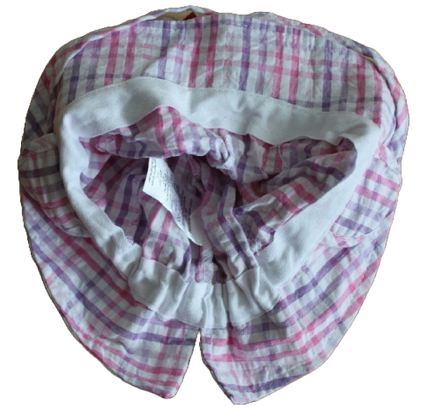 Sommerhut kariert lilarosa cotton Größe 45/47