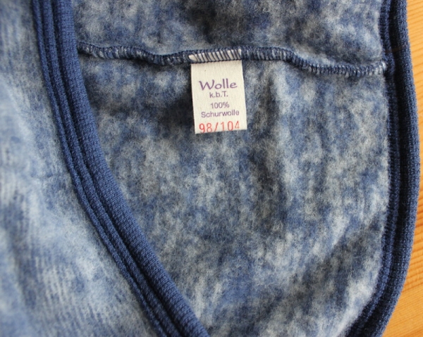 Jäckchen mit Kragen Wollfleece kbT, Fb. marine melange Jäckchen mit Kragen Wollfleece kbT, Fb. marine melange