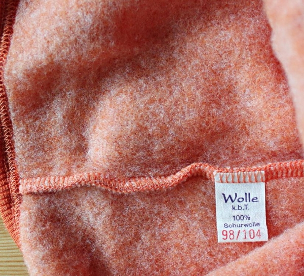 Jäckchen mit Kragen Wollfleece kbT Fb. safran orange Jäckchen mit Kragen Wollfleece kbT Fb. safran orange