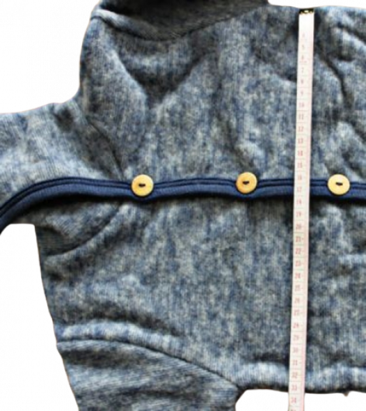 Jäckchen mit Kapuze Wollfleece kbT, Fb. marine melange Jäckchen mit Kapuze Wollfleece kbT, Fb. marine melange