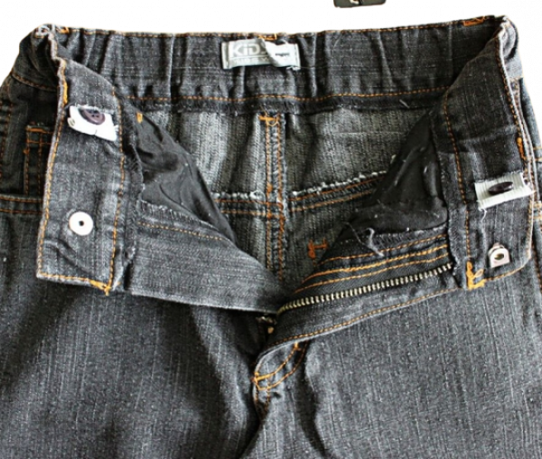 Jeans 5 pockets klassisch blackdenim Gummizug  7079