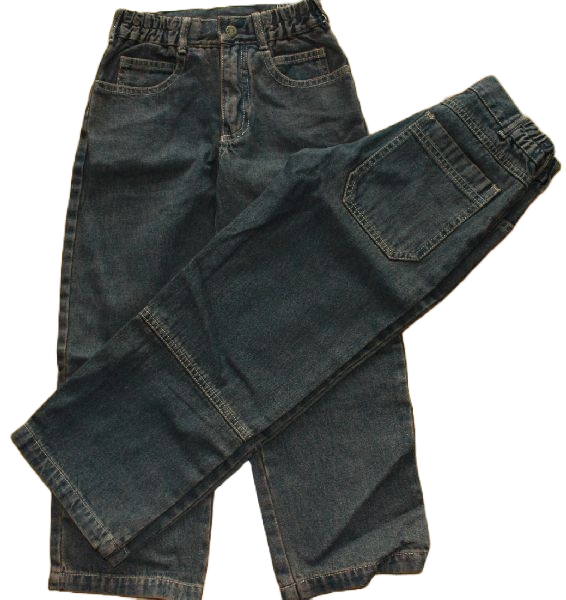 Jeans 5 pockets klassisch darkblue/brown Gummizug KIDS-UP