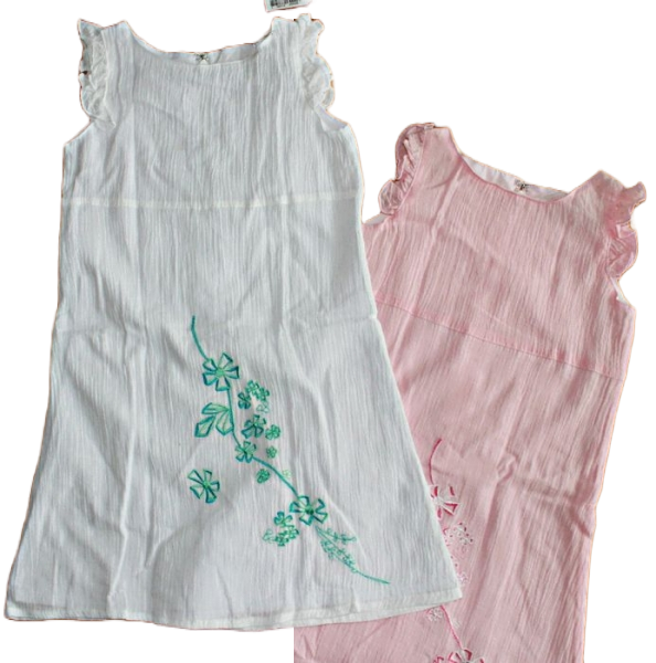 Kleid ärmellos Baumwolle Krepp  rosa  Größe 98-128