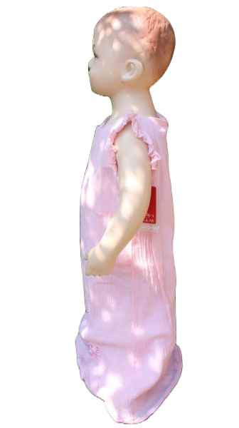 Kleid ärmellos Baumwolle Krepp  rosa  Größe 98-128