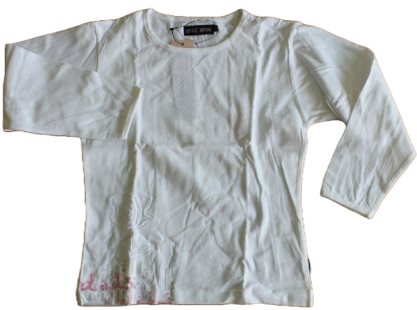 Langarmshirt longsleeve, weiß mit Rose Größe 128