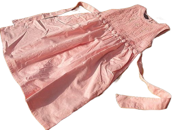langes Kleid mit Röschen  lachsfarben  Größe 104