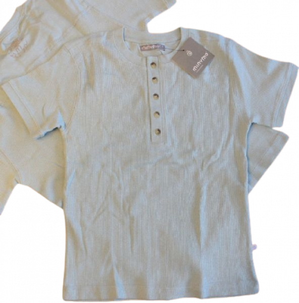 Rippshirt mit Knopfleiste ~mesaverde~ grün  minymo