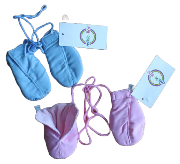 mikk-line Handschuhe am Band microfaser rosa o.blau Größe 0
