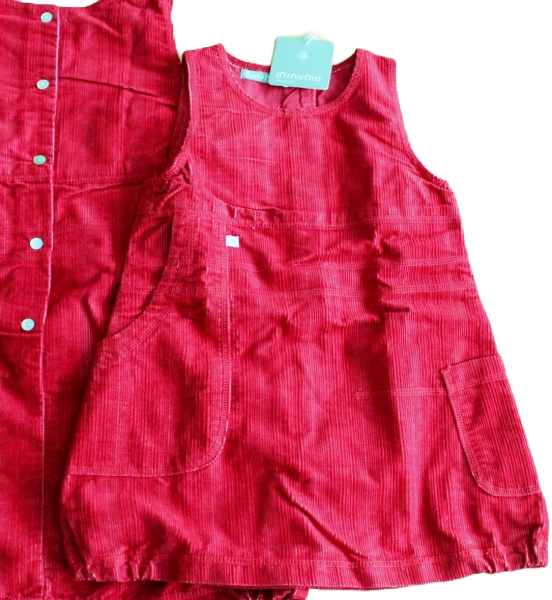 Kleid Feinkord Baumwolle rot Größe 92-110