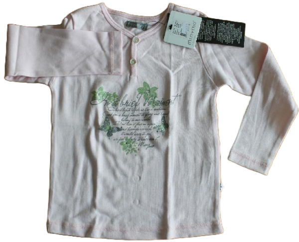 minymo  Langarmshirt rosa  Größe 110-122 m. Glitter u. Straß