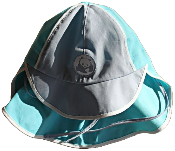 Hut mit Nackenschutz pure grau/blau 100% kbA cotton