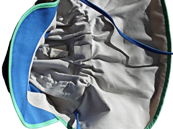 Hut mit Nackenschutz pure grau/blau 100% kbA cotton