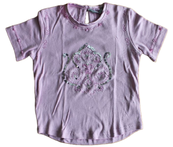 T-Shirt altrosa Perlenstickerei 100% cotton Größe 104-128