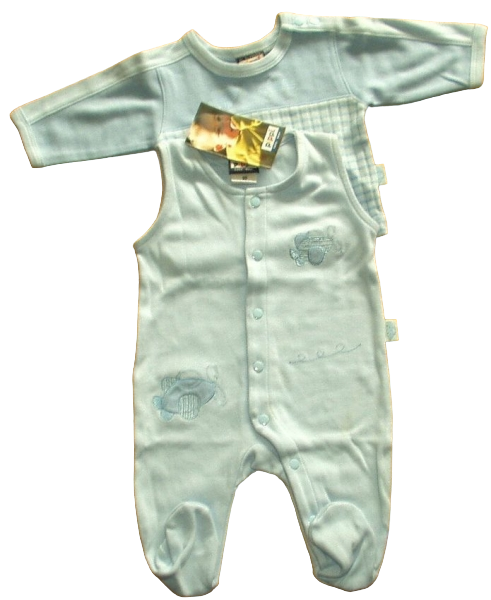 Baby Set, Strampler/shirt, bleu Größe 50