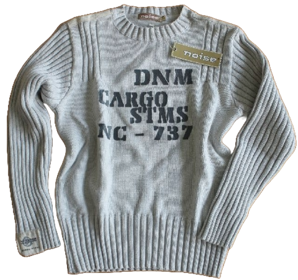Pullover Hellgrau mit Frontdruck Mustermix