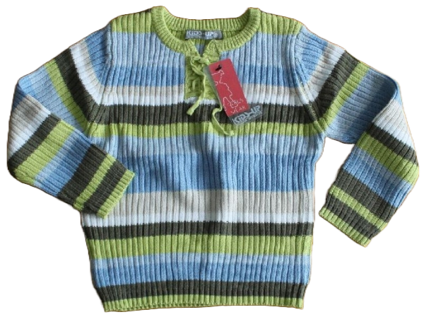 Pullover Ripp Ringel Blau/grün