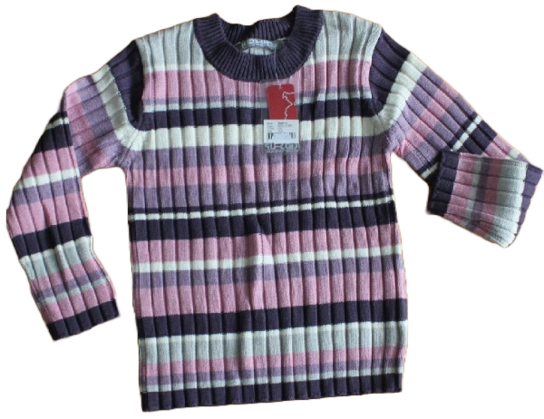 Pullover Ripp Ringel Violett Größe 116-128  KIDS-UP