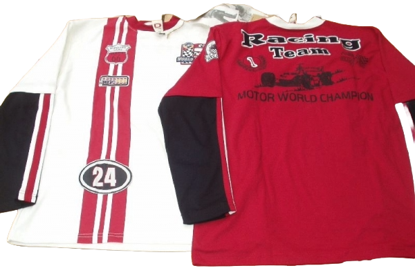 Formel 1 Comfort Longsleeve  T-Shirt rot oder weißCotton/PE Größe 140-164