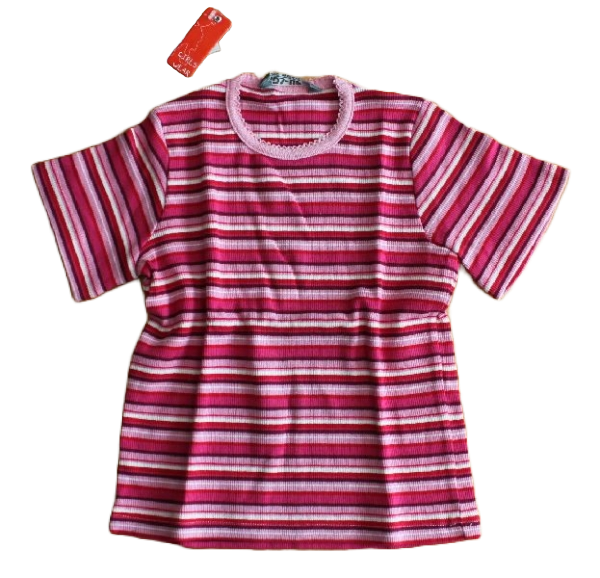 T-Shirt Rippshirt natur/rose/rot