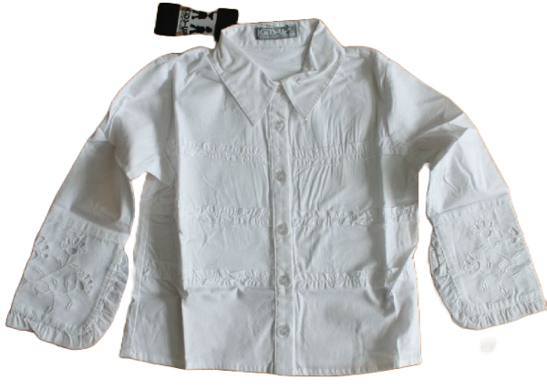 Rüschenbluse Weiß Größe 104-110,  100% cotton