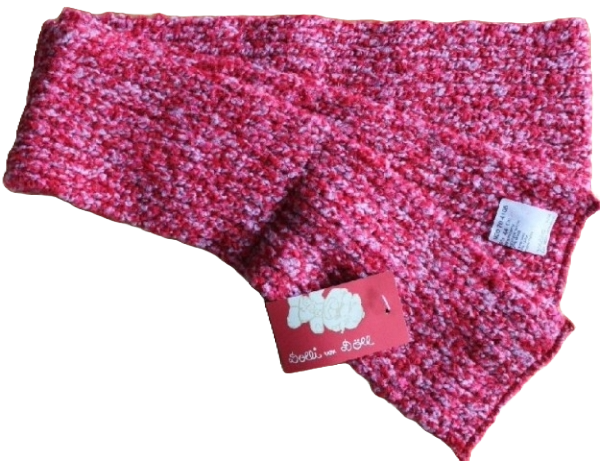 Strickschal 180 x 10 cm meliert fuchsia 23% Wolle